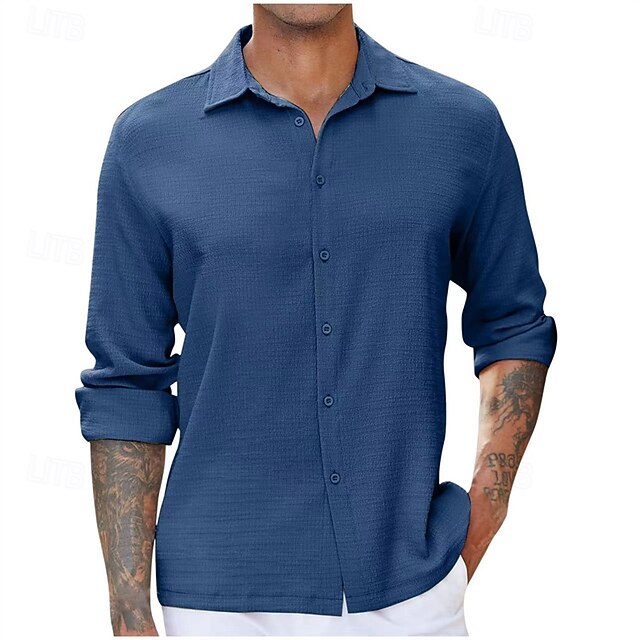 Men's Shirt Summer Shirt Casual Shirt Beach Shirt Button Up Shirt Black