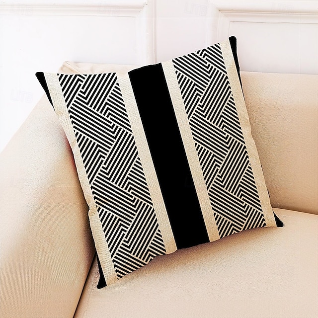 Cushion Cover 4PC Soft Decorative Square Throw Pillow Cover Cushion Case Pillowcase for Sofa Bedroom Superior Quality Mashine Washable Faux Linen Cushion for Sofa Couch Bed Chair 10