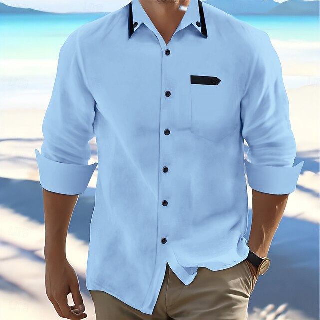 Men's Shirt Summer Shirt Casual Shirt Beach Shirt Button Up Shirt Light