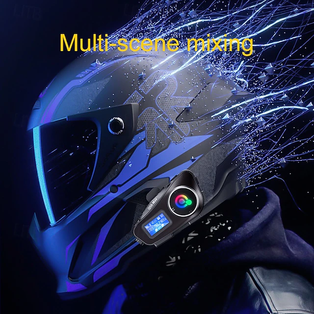 Q58 Motorcycle Helmet Bluetooth Headset with LCD Screen, 500m 2-Way ...