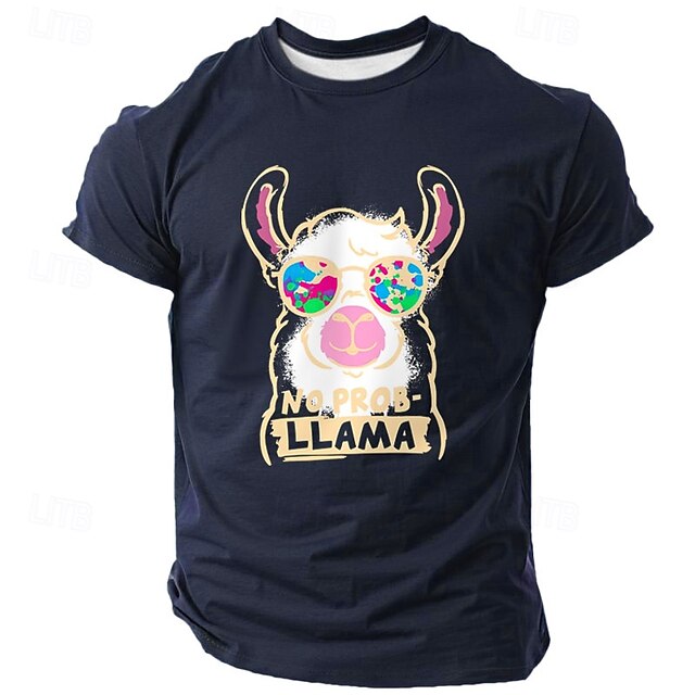  Herr Djur Rolig T-shirt Kortärmad T-shirt 3D-tryck Rund hals Skjorta Mode Dagligen Gata Dagligen Svart Vit Grön Sommar Vår Kläder S M L XL XXL XXXL