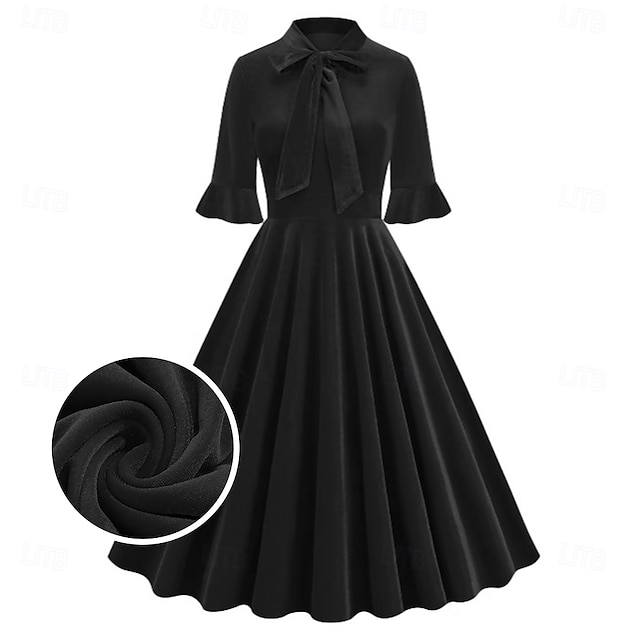  Retro Vintage 1950s Cocktail Dress Dress Flare Dress Solid Color Women's Masquerade Event / Party Bachelorette Party Festival Adults' Dress Homecoming Dresses