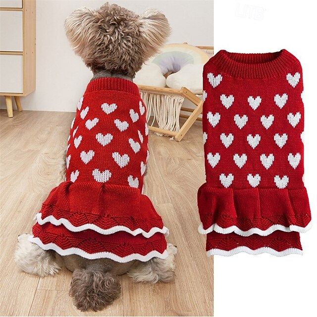  Chien Pull Robe Le style mignon Doux Hiver Chaud Mode Confortable Extérieur Quotidien Intérieur Vêtements pour chiens for Small Moyen