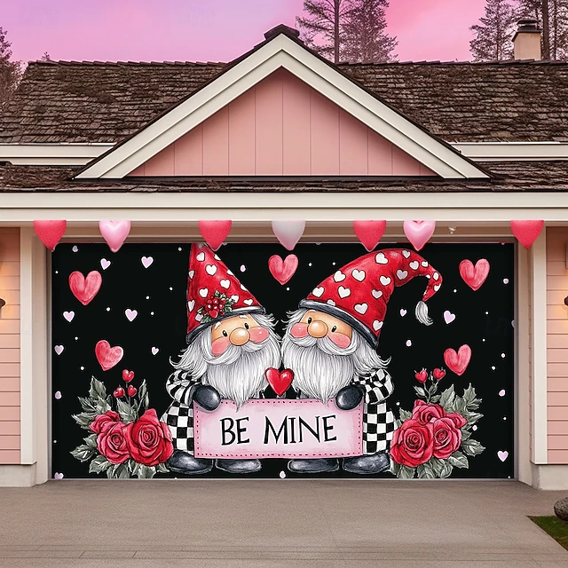 Wedding Outdoor Decorations Garage Door Cover Banner Gnomes Large Backdrop Decoration for Outdoor Garage Door Home Wall Decorations Event Party Parade 21