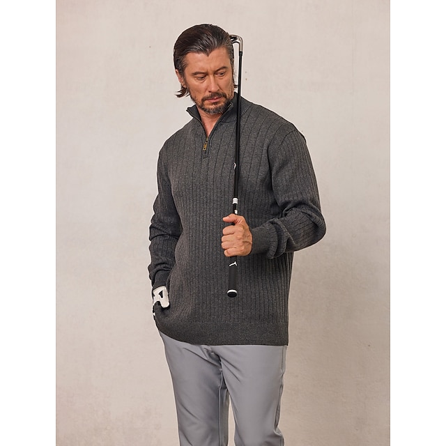  More Than Basic Men's Golf Quarter Zip Sweater