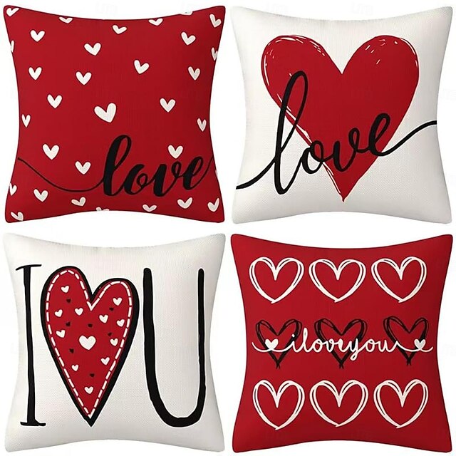  Housse de coussin décoratif pour mariage en forme de cœur 1PC Housse de coussin carrée douce Housse de coussin pour chambre salon canapé fauteuil
