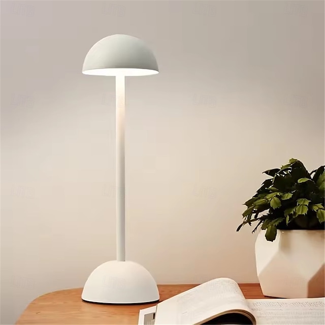  Pilz-Schreibtischlampe aus Metall, kabellose USB-Ladefunktion, Touch-Nachttisch-Lichtleiste, Atmosphärenlampe, Leuchte für Wohnzimmer, Schlafzimmer, 1 Stk.