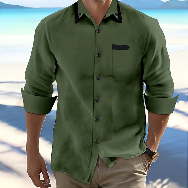 Men's Shirt Summer Shirt Casual Shirt Beach Shirt Button Up Shirt Light