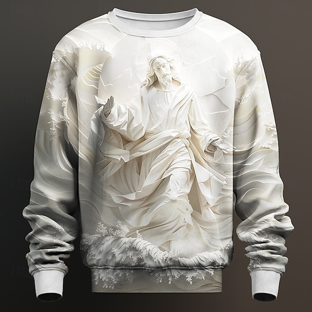  Homens Moletom Moletom Manga Longa Moletom Gola Redonda Artistíco Abstracto 3D Estampado Streetwear Crewneck 3D Primavera Outono Inverno