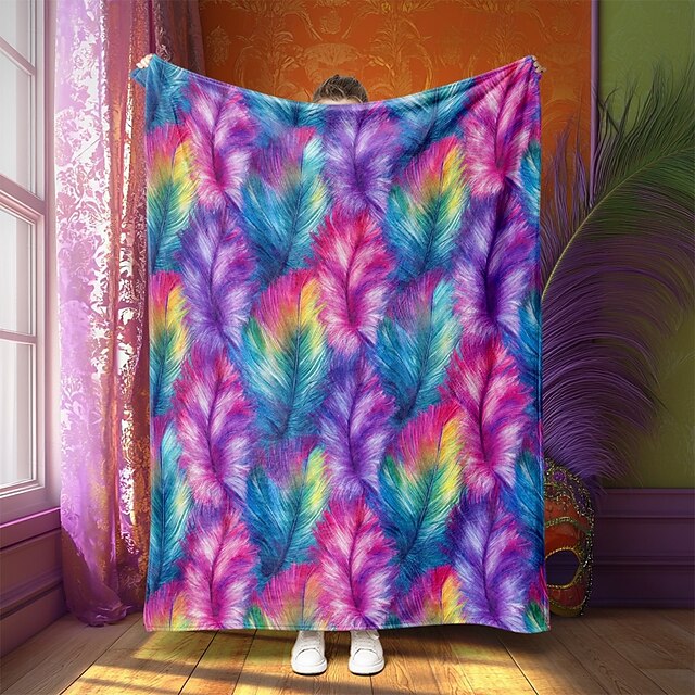  couverture de carnaval au design vibrant et festif, parfaite pour ajouter une touche joyeuse à votre espace, tissu doux et confortable pour un confort ultime, idéal pour les jetés de canapé, les couvre-lits ou les voyages, légère