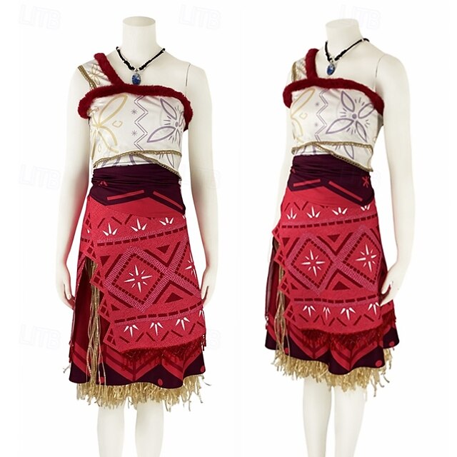  Moana Princesa Moana Vestidos Ocasiões Especiais Trajes temáticos de filmes e séries Cosplay filme for Mulheres Para Meninas Crianças Dia Das Bruxas Carnaval Dia Mundial do Livro Espetáculo Festa