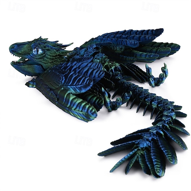  drago wyvern piumato drago stampato in 3d drago articolato drago irrequieto giocattoli stampati in 3d animale domestico da tavolo