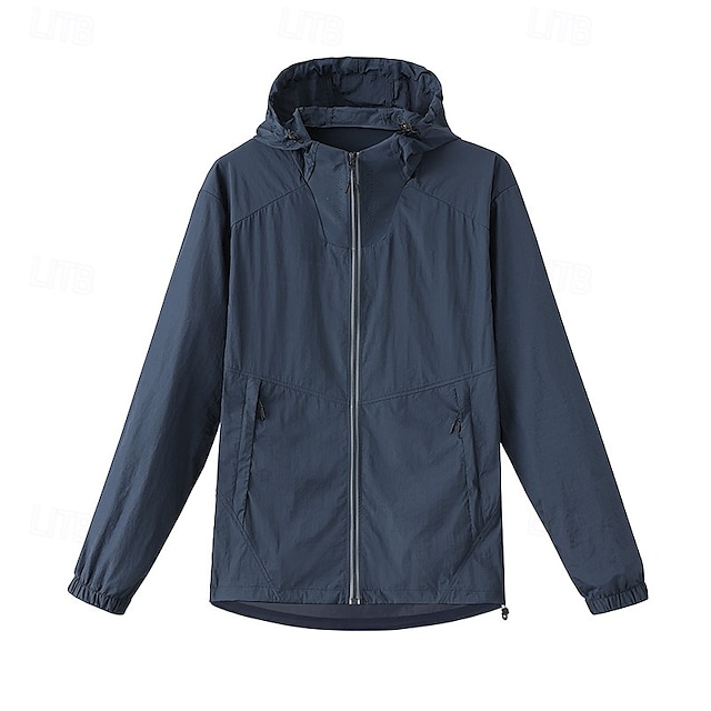  Hombre Mujer Chaqueta para senderismo Al aire libre UPF50+ Transpirable Chaqueta ligera Chaqueta cortavientos Viaje Gris oscuro Negro Blanco Verde Ejército Azul Real