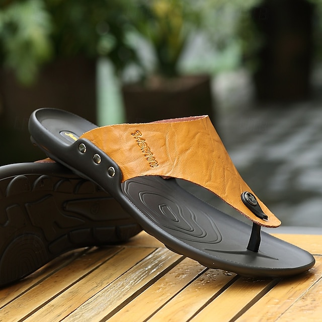  slip-on sandaler för män med bekväm vadderade fotbädd, avslappnade utomhusskor för sommar, strand och vardagsbruk