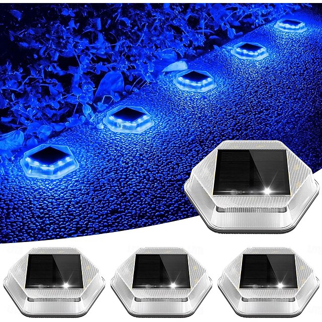  1 luz solar enterrada hexagonal: iluminación exterior para terrazas, escaleras y senderos de jardín