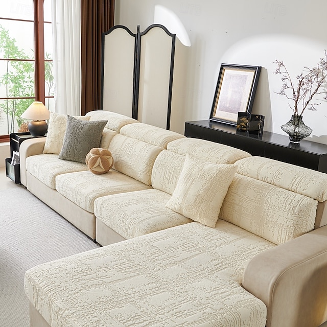  1pc Stretch Universal Jacquard Soft Polar Fleece Sofa Seat Cover-Easy to Clean & Durable