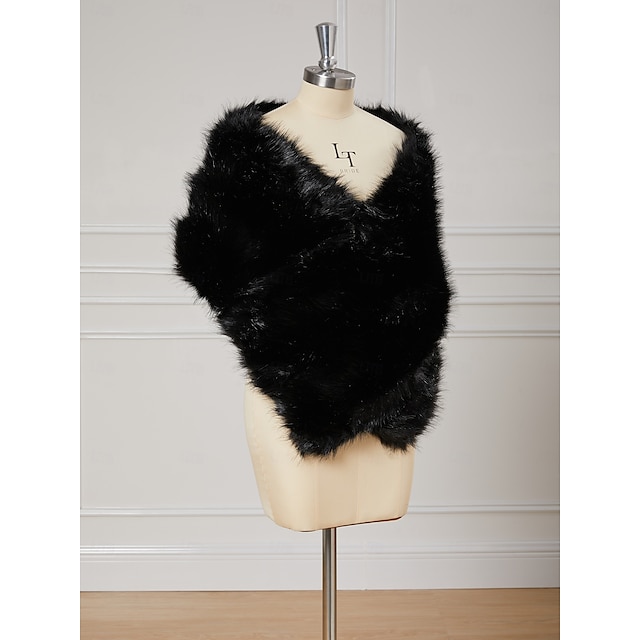  Sztuczne futra Elegancki Vintage Suknia dla pań Bez rękawów Sztuczne futra na wesele Z czystym kolorem Na wesele Wiosna