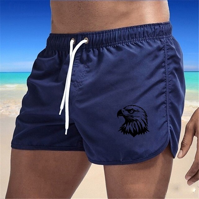  Herr Badshorts Boardshorts Baddräkt Snörning Simmning Surfing Strand Vattensport Tryckt Sommar Vår