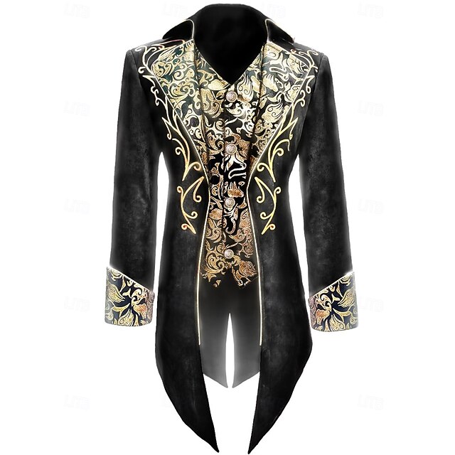 Steampunk Victorian Tailcoat For Men - Gothic Pirate Costume Jacket In Brocade (S-XXL)