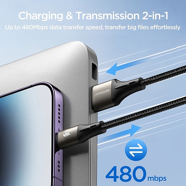  חדר שמחה כבל ברק 30W 6.6 רגל 3.9 רגל USB A ל-Lightning 3 A הטענה מהירה ניילון קלוע עמיד אנטי קיפול עבור iPhone אביזר לשיחת טלפון