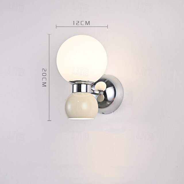  lampada da parete nordica globo bianco paralume in vetro applique da parete in metallo lampade da parete moderne luci da parete per interni per soggiorno camera da letto comodino illuminazione da bar