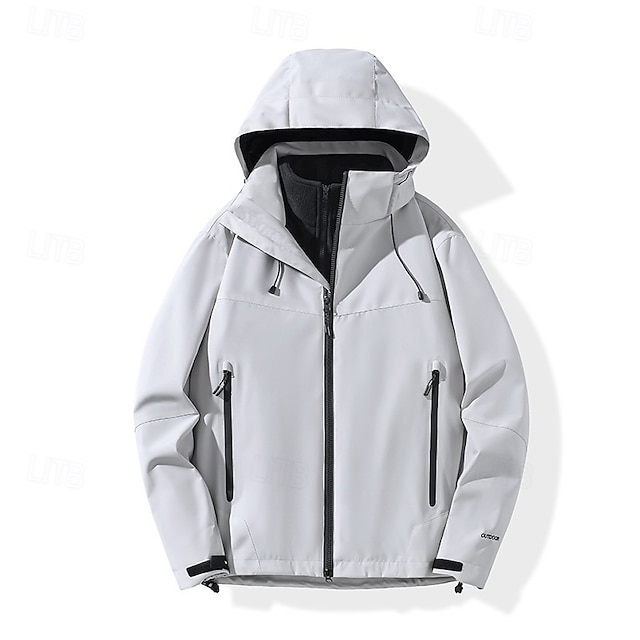  Homens Jaqueta Softshell Jaqueta de Trilha Inverno Ao ar livre Bloco de cor Térmico / Quente A Prova de Vento Impermeável Jaquetas 3-em-1 Jaqueta de Inverno Jaqueta corta-vento Viajar Preto Branco