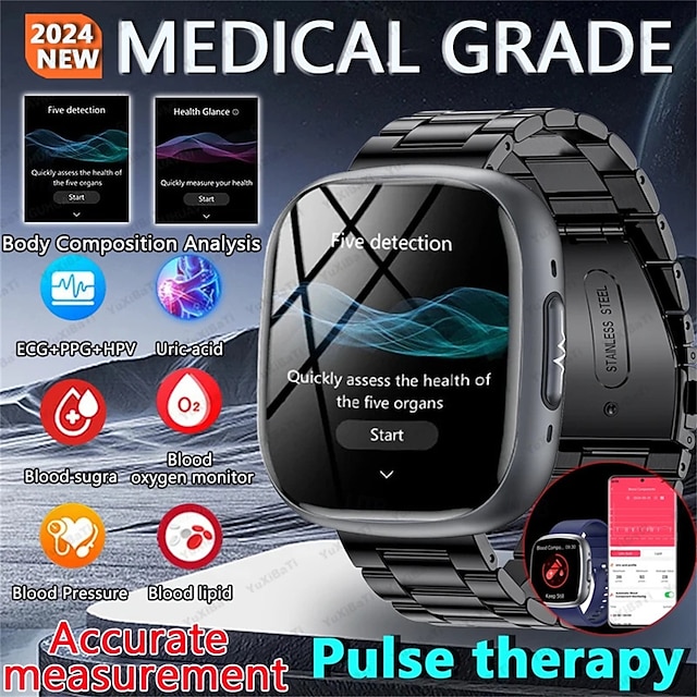  ET593 Smart Watch Monitoraggio della Pressione Sanguigna Monitoraggio della Salute Bluetooth Chiamate SOS Uomini Donne Tracker Sport Fitness Smartwatch