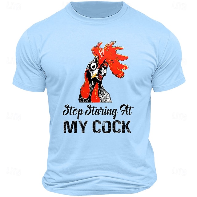  Herr Bokstavstryck Rolig kuk T-shirt T-tröja 100 % bomull Kortärmad Grafisk Skjorta Svart Vit Armégrön Bekväm t-shirt Semester Gata Modedesignerkläder
