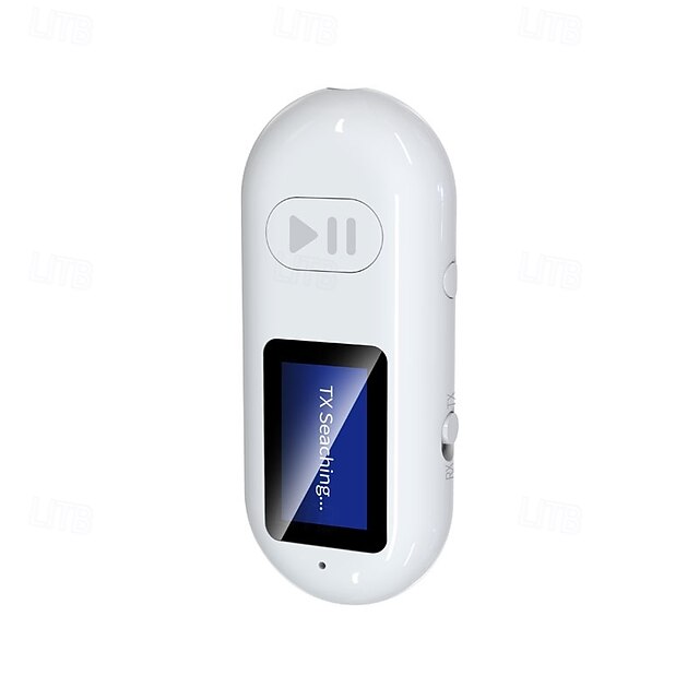  Receptor Bluetooth 5.0 para automóvil, adaptador auxiliar Bluetooth con cancelación de ruido, receptor de música Bluetooth para estéreo doméstico/auriculares con cable/llamadas manos libres, duración