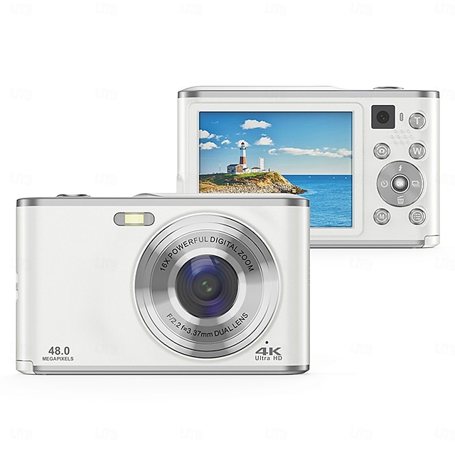  4k voor- en achtercamera met dubbele camera, digitale camera, 16x efficiënte zoom, 2,8 inch scherm, autofocus, selfiecamera, camera aan de voorkant, point-and-shootcamera