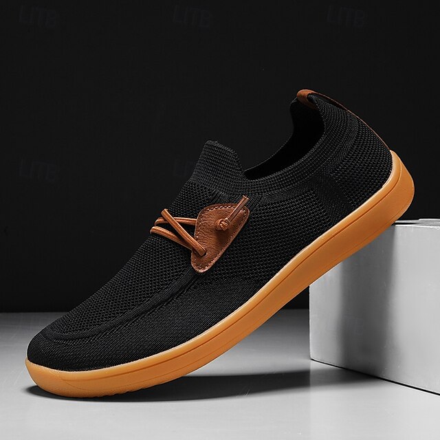  Herren Leichte Barfußschuhe – Atmungsaktive Freizeitsneaker mit Slip-On Design für Gehen, Reisen und Alltag