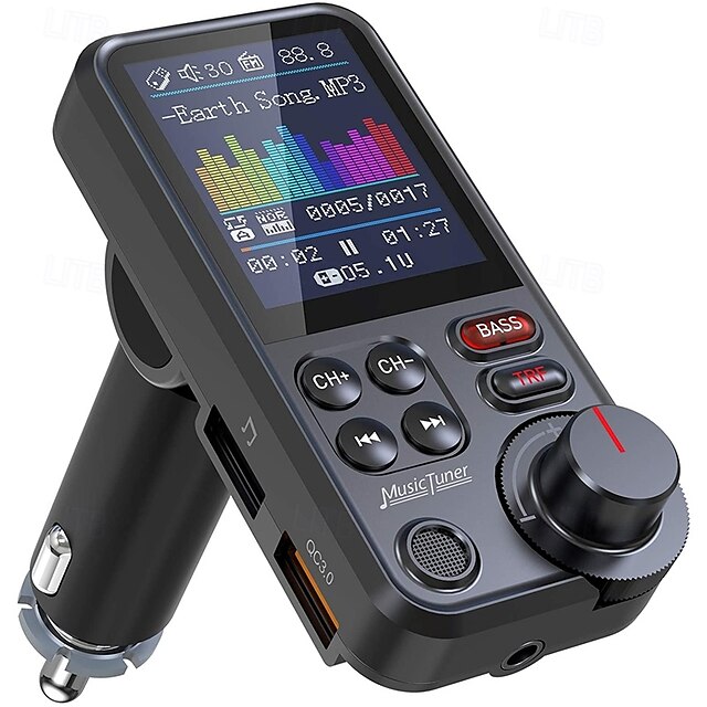  bt93 автомобильный комплект громкой связи bluetooth 5.0 трансмистер fm qc3.0 быстрая зарядка беспроводной автомобильный mp3-плеер bluetooth автомобильный трансмитер fm