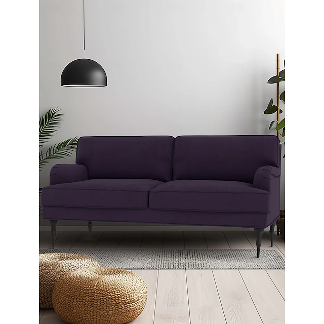 Sofa Cover 3 Seater Solid Color Quilted Velvet Slipcovers STOCKcover LITB PRIME cover 18