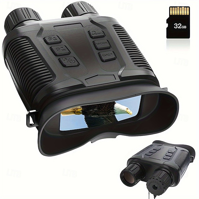  4K Full-Color Infrared Night Vision Binoculars 36MP UHD Micro Light Enhanced 10X Optical 8X Digital Zoom  CMOS Sensor  for Hunting & Shooting Suitable for Valentine'S Day Christmas Gifts