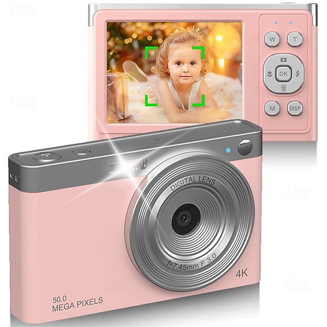  Caméscope vidéo numérique 4K 50MP Écran IPS 2,88 pouces Mise au point automatique Zoom 16x Anti-tremblement Détection du visage Capture du sourire