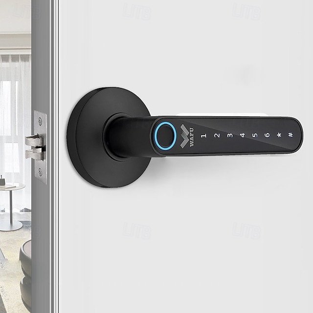  WAFU WF-016 Smart Biometric Fingerprint Door Lock Smart Bluetooth Password Handle Lock APP Unlock Keyless Entry  USB Battery