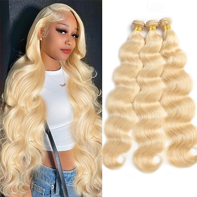  cheveux humains brésiliens 613# cheveux blonds bundle body wave 3 bundle 10-28 pouces