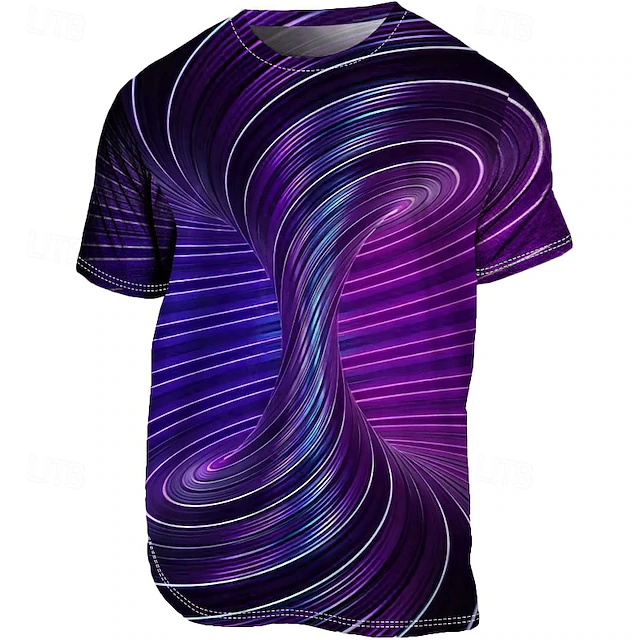 Men's T shirt Tee Tee Graphic Optical Illusion Crew Neck Clothing Apparel 3D Print Outdoor Casual Daily Sports Short Sleeve Print Vintage Fashion Designer 10