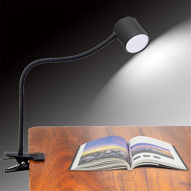  lampe de table à clip à LED lampe de lecture pour le travail &lecture - protection des yeux alimentée par USB, gradation, correspondance des couleurs, broderie &éclairage nail art 1pc