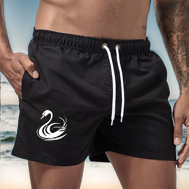  Men's Swim Trunks Swim Shorts Board Shorts Bathing Suit Drawstring Mesh Lining with Pockets Swimming Surfing Beach Water Sports Printed Summer Spring