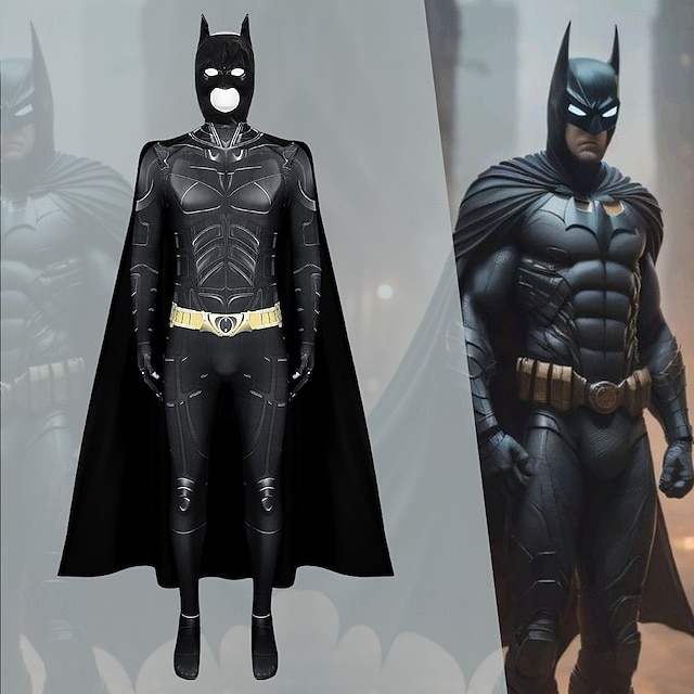  Superhero Bat Man Mask Bodysuits Onesie Costume Movie TV Theme Costumes Movie Cosplay for Men's Adults' Halloween Carnival Mardi Gras Performance Event / Party Bachelorette Party