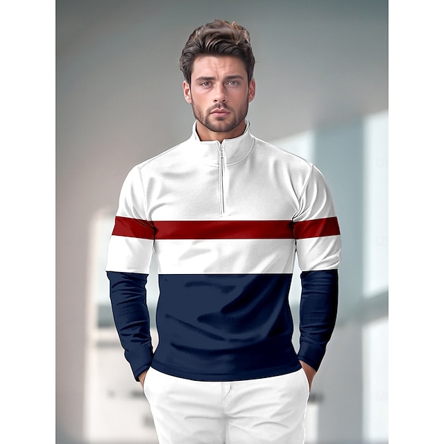  Playful Nautical Golf Shirt Quarterzip UPF50+