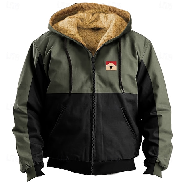  Miesten Kantri Fleece Hupparit College Muoti Etninen Pitkähihainen Hupullinen Loma Urheilu ja ulkoilu Katuvaatteet Ruskea Apila Kurenauha Syksy Talvi Suunnittelija