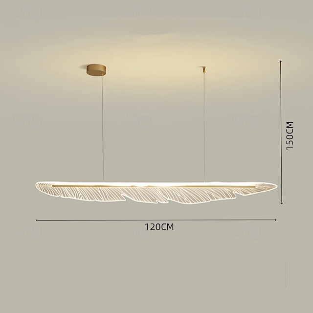  piuma lampada a sospensione elettrolitica luce a sospensione dimmerabile continua metallo moderno stile nordico 120cm 220-240v