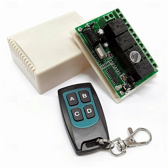  Module récepteur relais universel sans fil 433 MHz DC 12 V 4 canaux avec télécommande RF 4 canaux