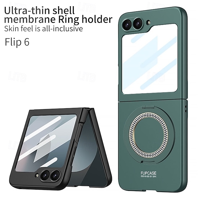  電話 ケース 用途 サムスンのギャラクシー Z Flip 3 バックカバー スタンド付き 耐衝撃 レトロ風 強化ガラス PC