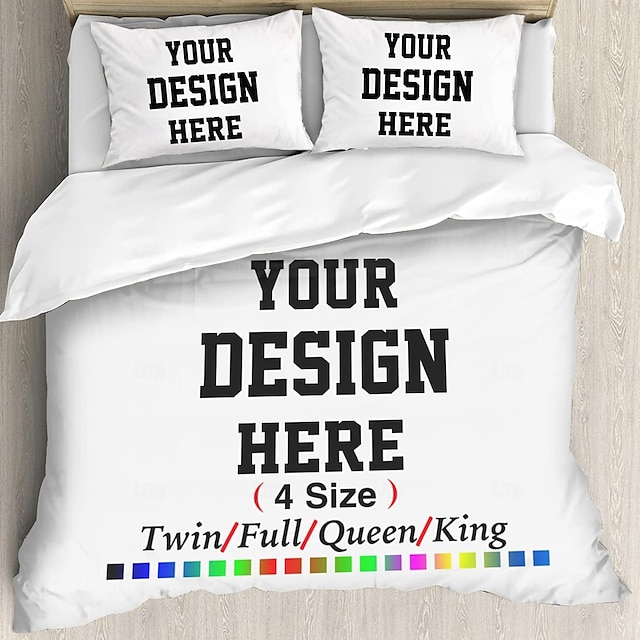  Personalized Duvet Cover Custom Bedding 3pcs Sets with Photo Text Customized Gifts Comforter Set with 2 Pillowcases