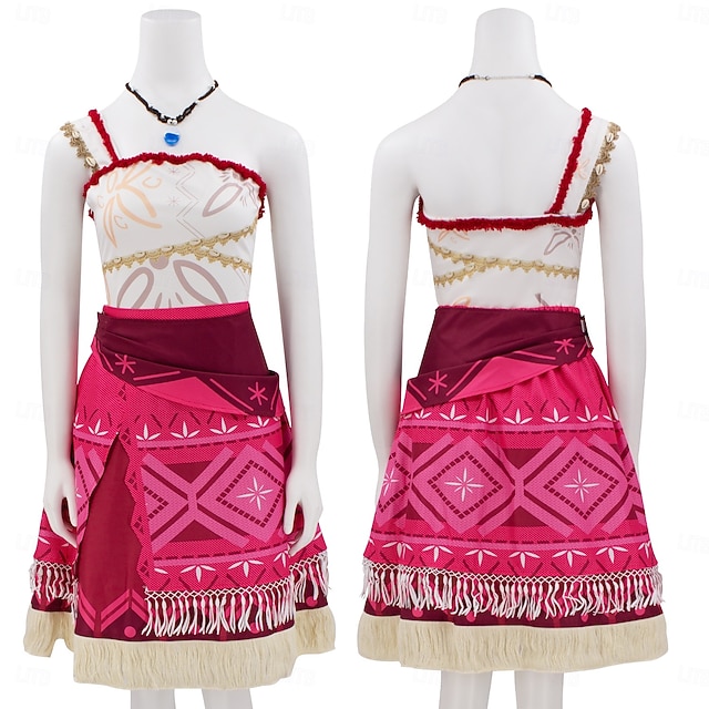  Moana Principessa Moana Vestito Collana Costume Costume di Carnevale Costumi a Tema Film e TV Cosplay di film for Per donna Adulti Halloween Carnevale Performance Feste Spiaggia