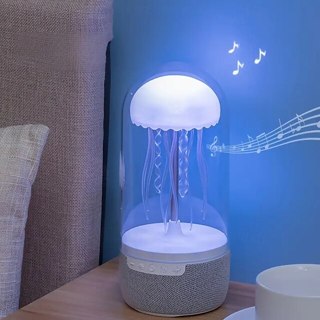  alto-falante de água-viva com luz colorida imita a cena de movimento de água-viva alto-falante sem fio com suporte tf/tipo c equipado com conversão de luz e alto-falante ambiente exclusivo