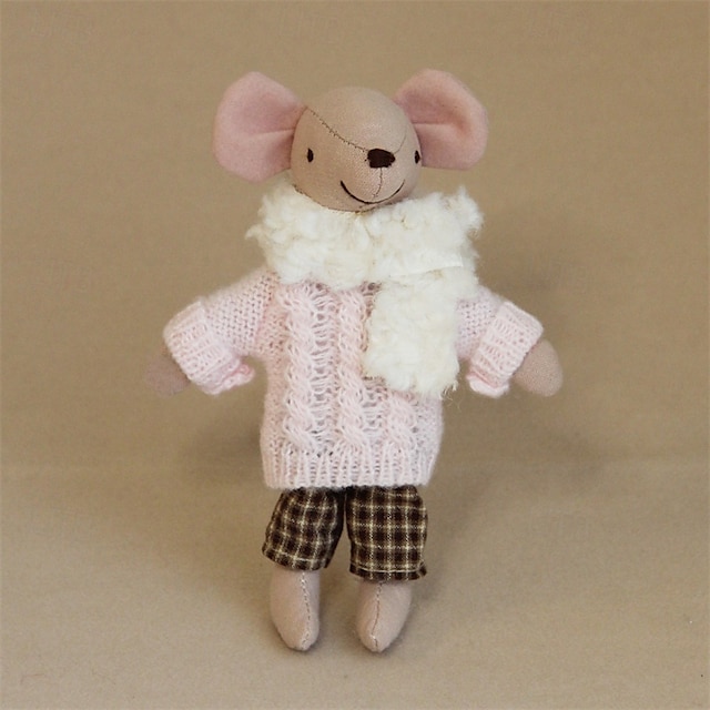  waldorf pop accessoires handgemaakte zachte baby muis meisje begeleiden lappenpoppen verjaardagscadeau gebreide pop schattige meisjes pluche pop knuffel gepersonaliseerde geweven poppenset